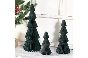 FESTALMART Christmas Decorations- 3PCS Honeycomb Christmas Tree DIY Table Centerpiece Set for Xmas Holiday Fireplace Table Party Decor (Green)