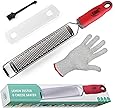 Kaluns Lemon Zester, Cheese Grater With Handle, Razor Sharp Stainless Steel Blade, Chocolate, Garlic, Fruits, Vegetables, Nutmeg, Citrus, Dishwasher Safe
