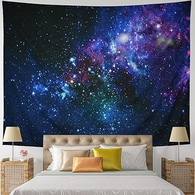 Leofanger Galaxy Tapestry Universe Starry Sky Tapestry Wall Hanging Milky Way Space Tapestry Psychedelic Tapestry Nebula Headboard Bedspread Tapestry for Bedroom Living Room(W78.7 &times; H59.1)