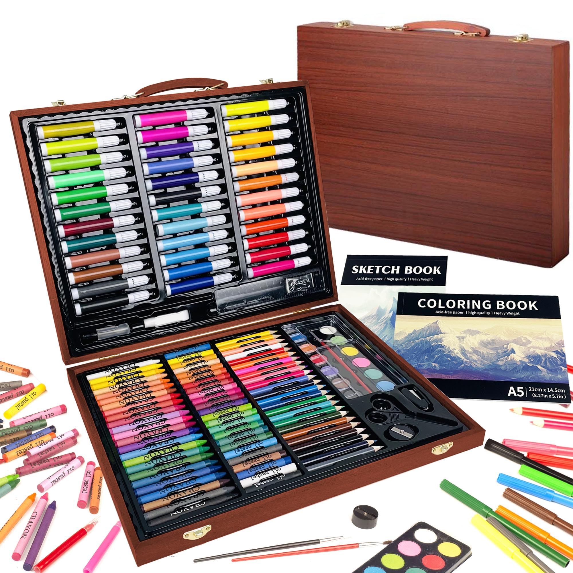 KINSPORY 150 PCS Kids Art Set, Deluxe Painting Art Box for Teens Boys Girls 4 5 6 7 8 9 10 11 12