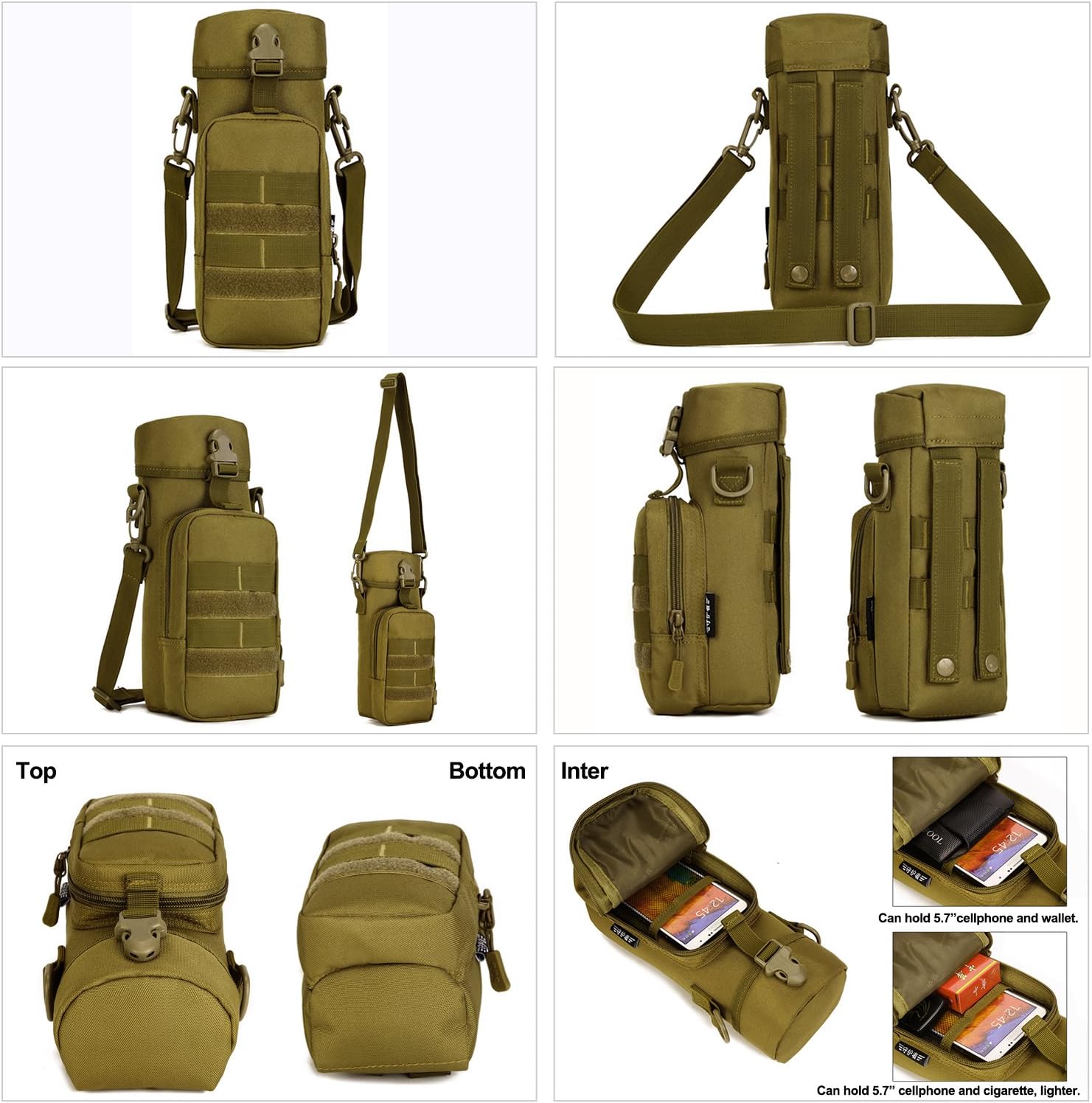 HUNTVP Water Bottle Pouch Holder with Strap, Water Bottle Bag Carrier - Image 4