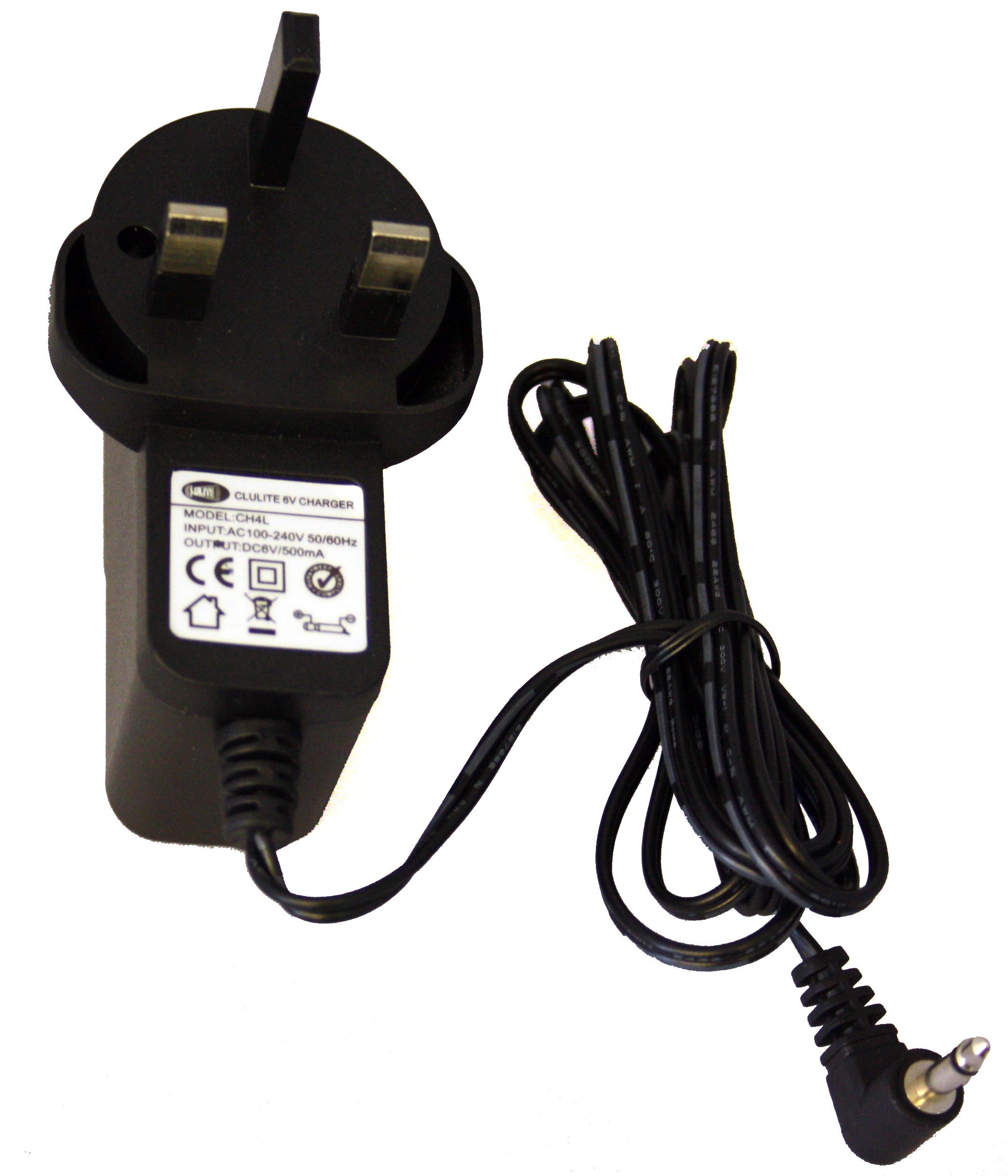Mains 6v Charger 3.5mm Jack Plug 500m/a, Black