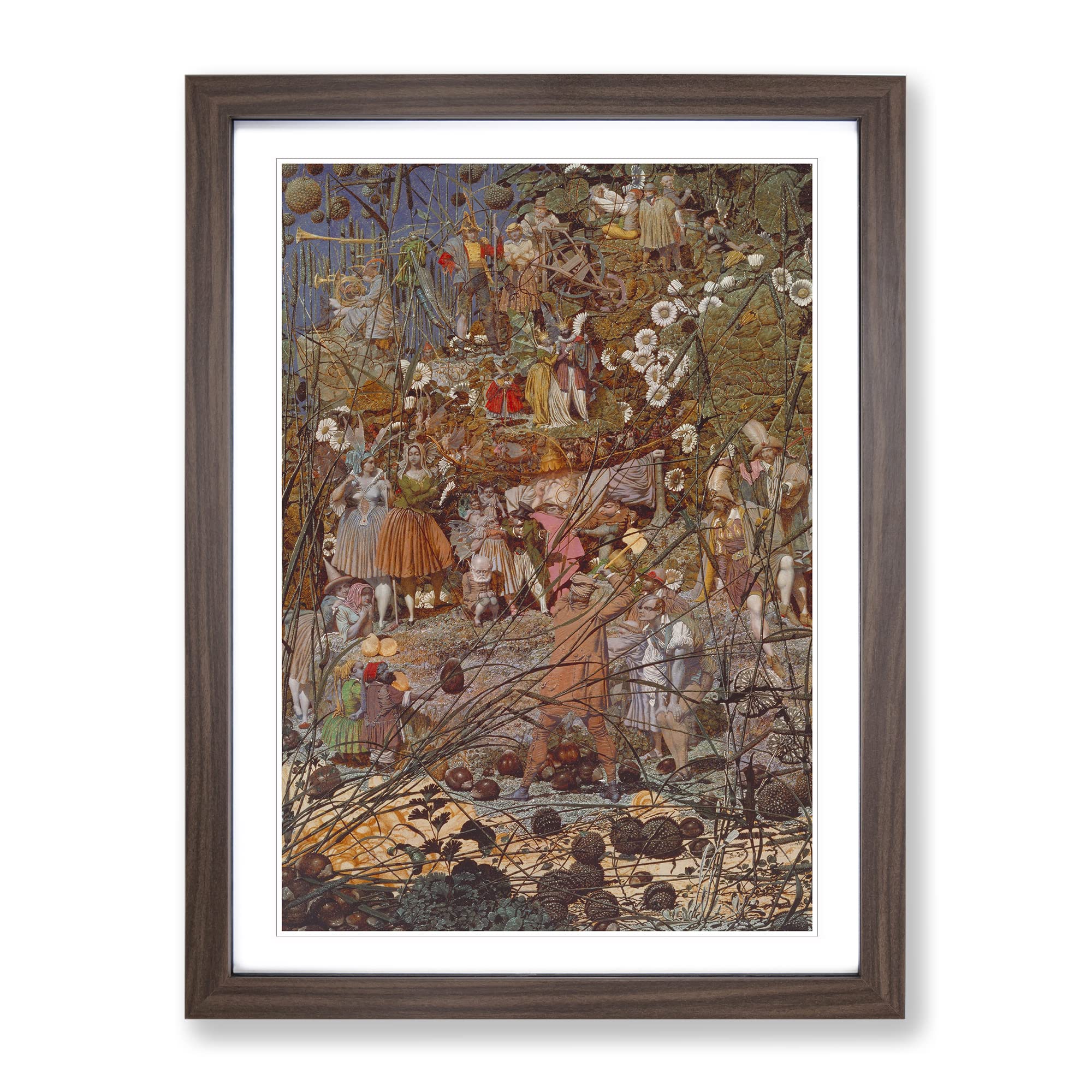The Fairy Feller'S Master Stroke By Richard Dadd Classic Painting Framed Wall Art Print, Ready to Hang Picture for Living Room Bedroom Home Office Décor, Walnut A4 (34 x 25 cm)