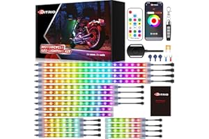DITRIO 18pcs Underglow LED Strip Light Kit with APP Control, Dual Zone, Brake Turn Signal, 12V Waterproof Pixelglow Effects Color Chasing Lights for Motorcycles, Boats, Golf Carts, ATVs, UTVs,Trucks