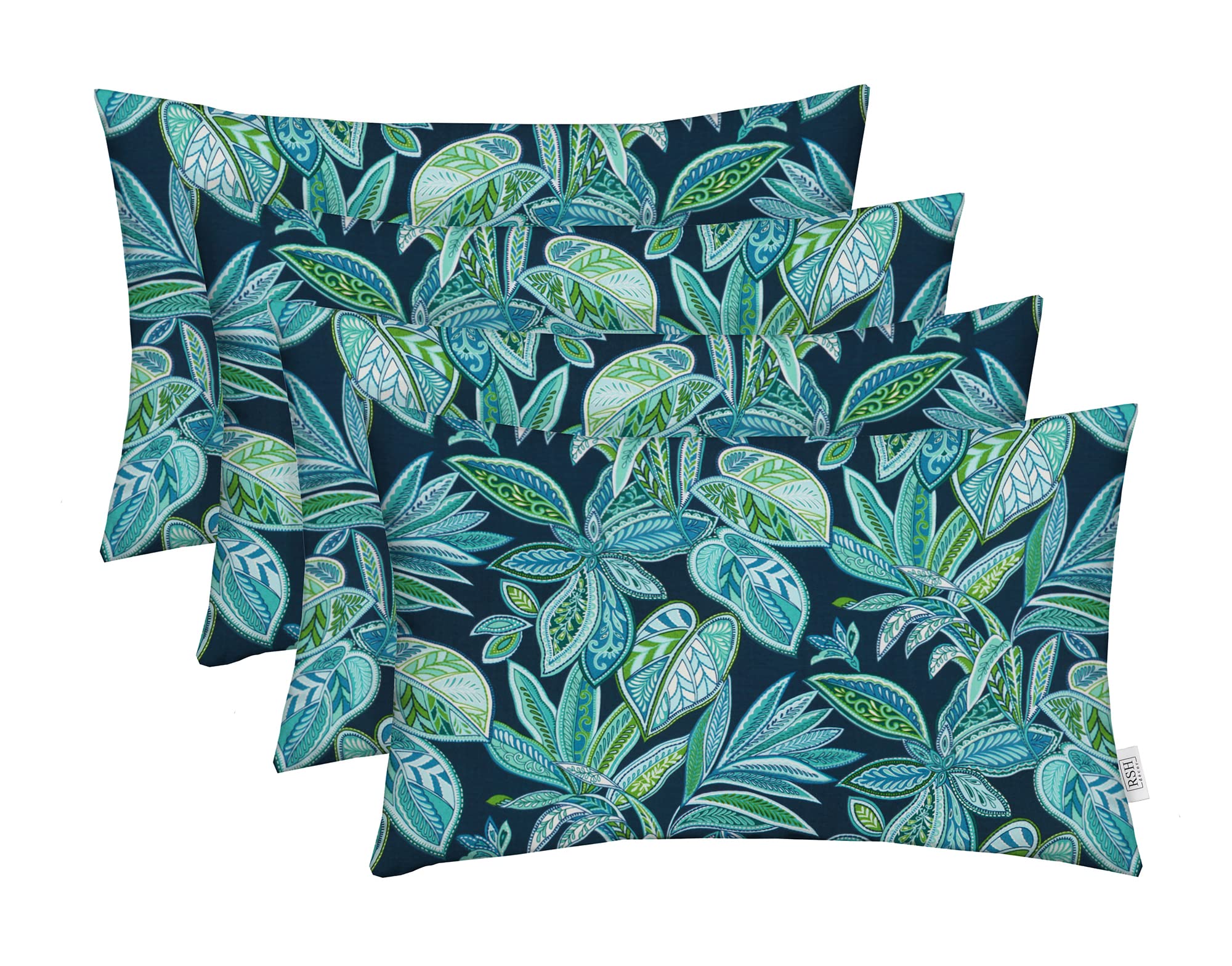 RSH DECOR: Lumbar Throw Pillows Set of 4 | 20” x 12" | All-Weather Spun Fabric | Water and Fade-Resistant | Outdoor Support Pillows for Patio Furniture | Crestwood Marine - Made in USA Image