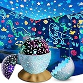 Dinosaur Egg Night Light Toys 2-in-1 Dino & Star Projector for Kids 3-5 6 7 8 9 10 Year Old Boy Girls Nights Lights Lamp Boys Christmas Birthday Gifts for Kid Age 3-12