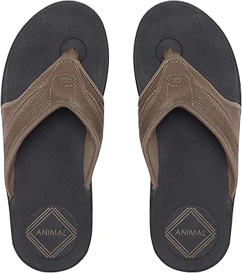 animal fader flip flops brown