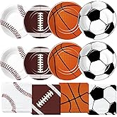 YJRJSC Sports Birthday Decorations Tableware, Sports Theme Birthday Plates And Napkins Party Supplies, Sports Theme Football Baseball Soccer Basketball Party Decorations Dinnerware, Servies 24