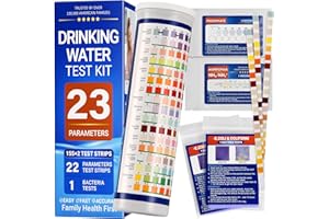 VIBEESECE 23-in-1 Home Drinking Water Testing Kit - 155 Strips,Tap and Well Water Test Kit for Hardness, Lead, Iron, Copper, Chlorine, Fluoride