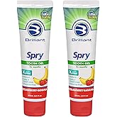 Brilliant Oral Care Kids Fluoride Free Toothpaste, Spry Gel with Xylitol, Strawberry Banana Flavor for ages 3+ Months, 2 fl o