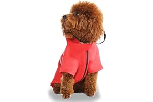 Wizland Reflective Dog Raincoat Dog Rain Jacket with Hood Lightweight Waterproof Rain Coat for Puppies (RED XS)