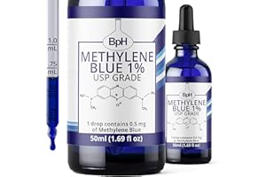 BIOPHARM Methylene Blue, 1% USP (Pharmaceutical) Grade, 50 mL (1.69 fl oz) Glass; 3rd Party Tested