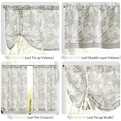 jinchan Linen Valance Kitchen Curtain for Windows