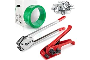 GRESDENT Pallet Packaging Banding Strapping Kit -Packaging 5/8" x 1000’ Polyester (PET) Strapping with Self Dispensing Box Kit，1400 lbs Break Strengt