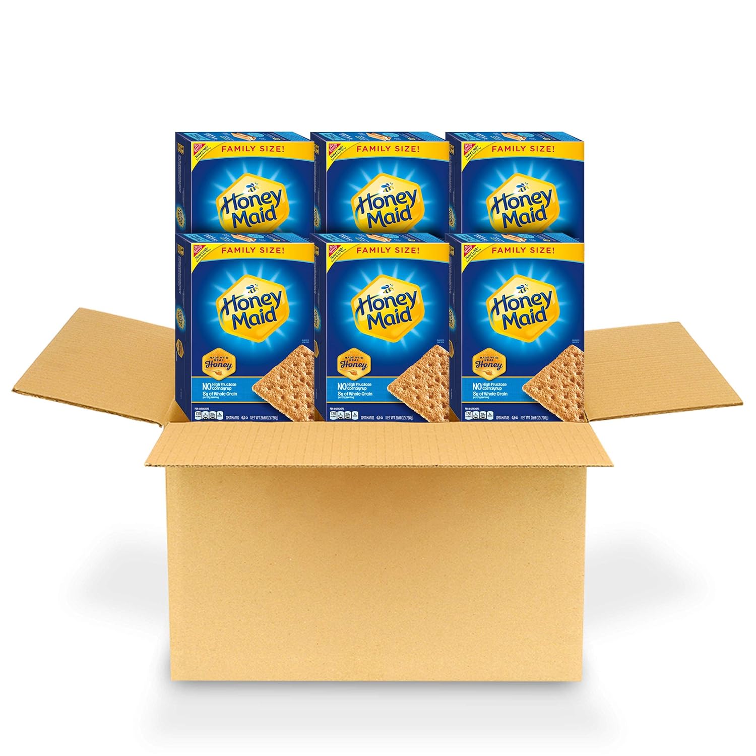 Honey Maid Honey Graham Crackers, Family Size, 6 - 25.6 oz boxes