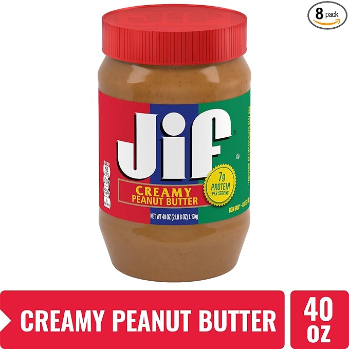 Amazon Com Jif Creamy Peanut Butter 40 Oz 8 Count 7g 7