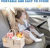 Maliton Nappy Caddy Newborn Essentials, Sturdy Portable Diaper Organizer Brown view 7