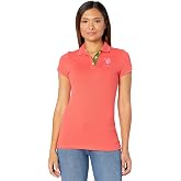 U.S. Polo Assn. Womens Triple Crown Short Sleeve Stretch Pique Polo Shirt