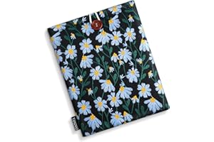 TiMOVO Sleeve Case for 7" Kindle Paperwhite/Colorsoft Signature Edition (2024 Released), Protective Pouch Bag Case Cover for 6-7 Inch Kindle E-Reader, Black&Blue Daisy