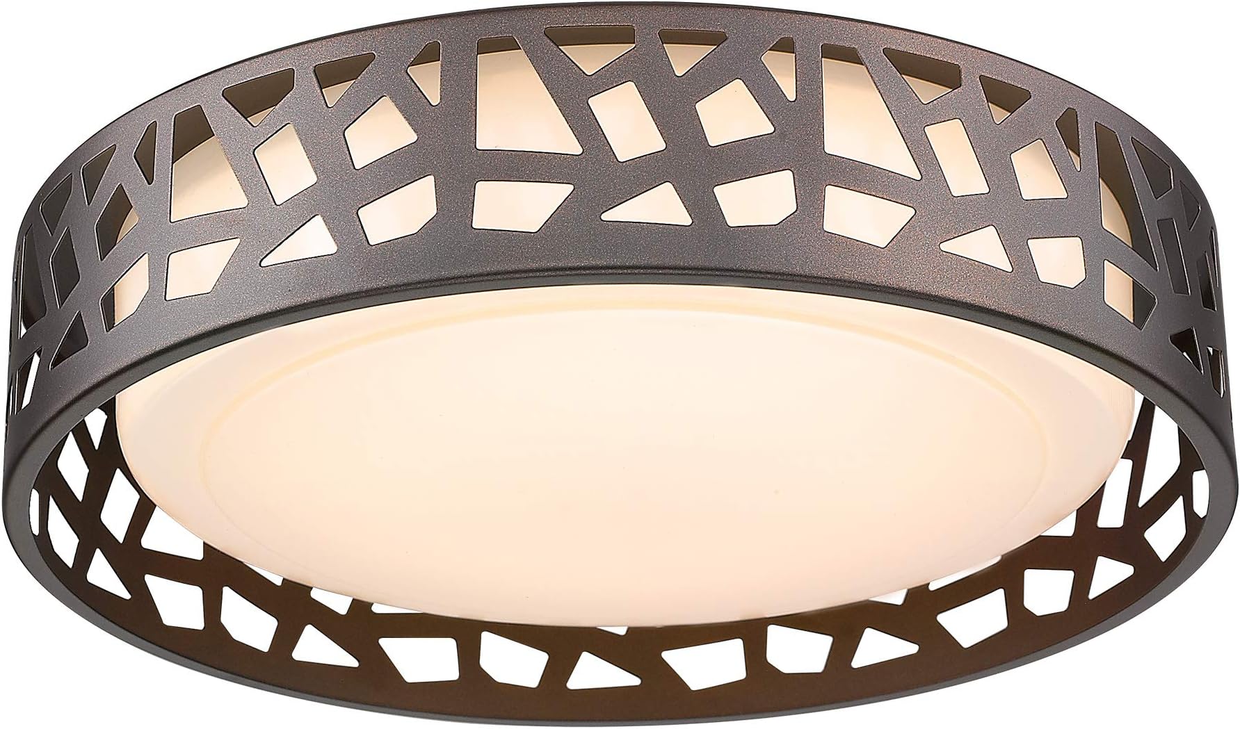 LED Flush Mount Ceiling Light, 14 Inch 20W Dimmable Round Deco Lighting Fixture Oil Rubbed Bronze Finished,1400 Lumens 3000K Warm White, ETL Listed for Kitchen, Hallway, Bedroom, Stairways