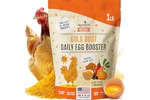 Roosty's Gold Dust Daily Egg Booster - Golden Yolks and Stronger Shells - All Natural Omega-3 Rich - US Made Chicken Supplement - Chicken Health Supplies