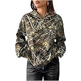 BEAUDRM Women's Y2k Camo Hoodie Vintage Long Sleeve Loose Pullover Tops Hooded Sweatshirt Jackets Streetwear
