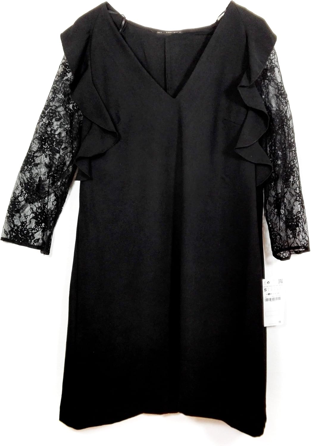 contrast lace dress zara