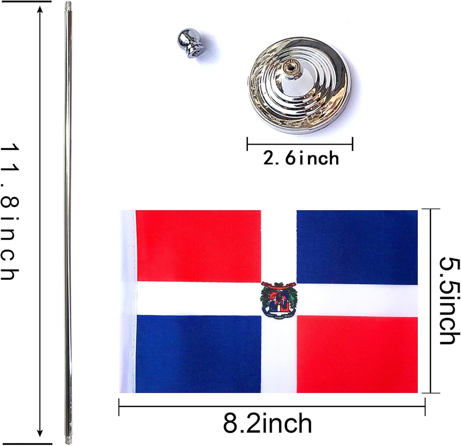 WEITBF Dominica Desk Flag Small Mini Dominican Office Table Flag with Stand Base,Dominican Themed Party Decorations Celebration Event,2 Pack: Garden & Outdoor