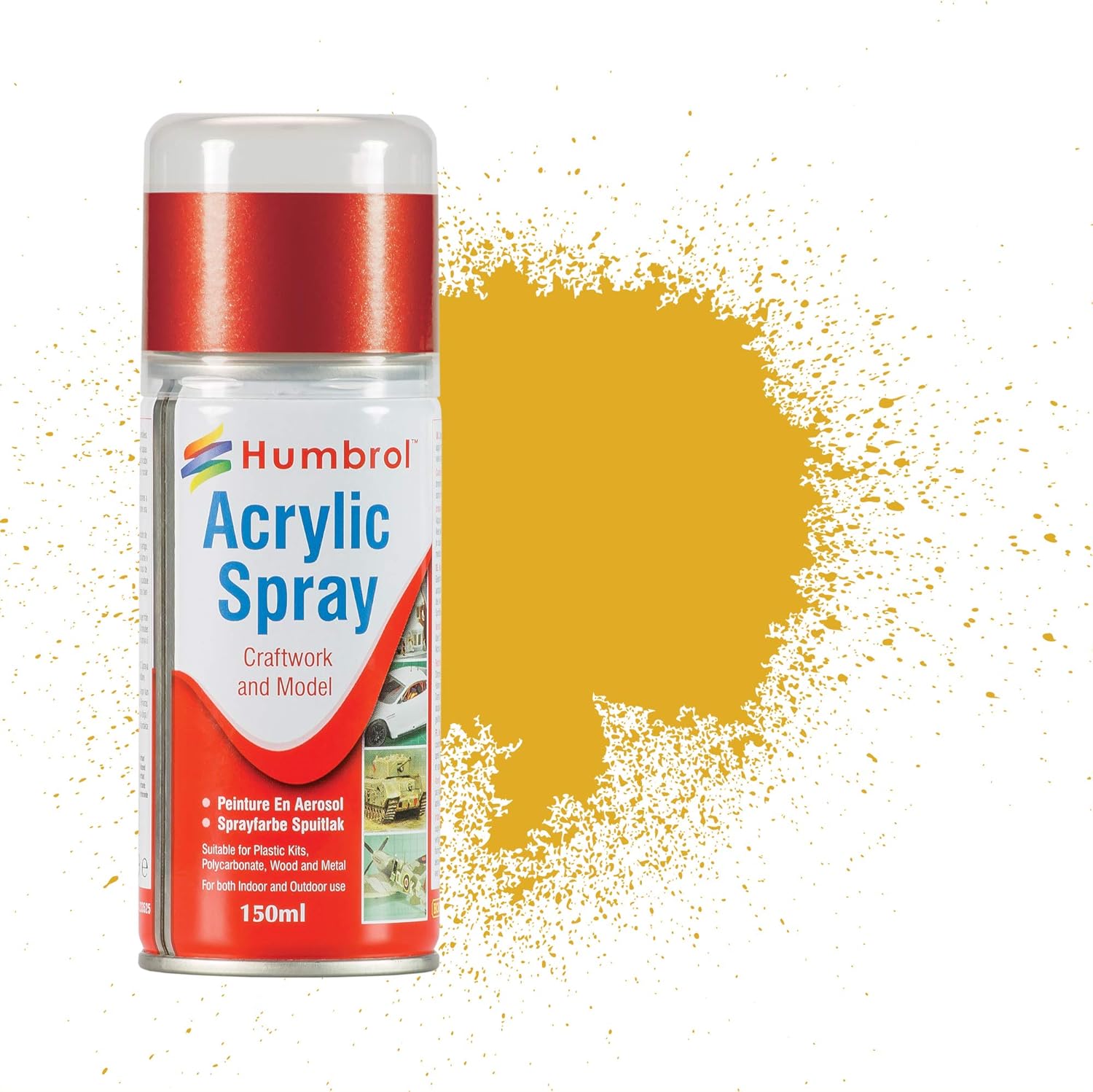 Humbrol 150 ml Number 16 Acrylic Spray Paint (Gold Metallic)