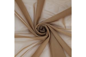 VOIZVONY Power Mesh Fabric Superfine 4-Way Stretch Net Fabric Nylon Spandex Sheer Mesh, 1 Yards Long 60" Wide (Dark Nude)