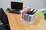 Really Useful Box Plastic Storage 35 Litre Clear with Lockable Lid view 7