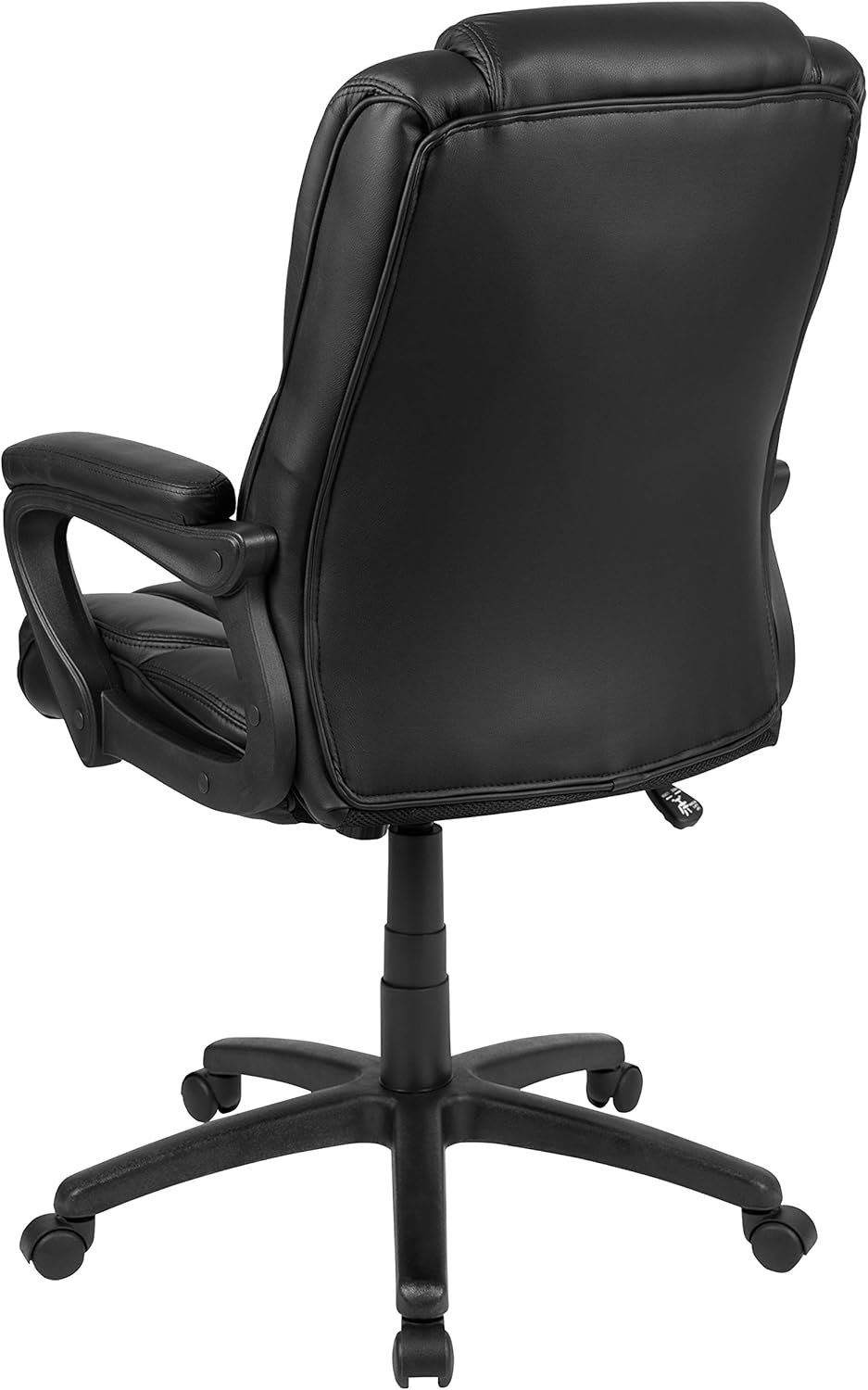 Flash Fundamentals Big & Tall 400 lb. Rated Black LeatherSoft Swivel Office Chair with Padded Arms: Furniture & Decor