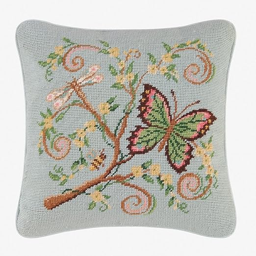 Amazon Com C F Home 14x14 Inches Needle Point Pillow Butterfly