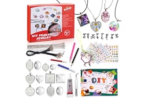 EFOSHM Girls Jewelry Making Kit, DIY Arts and Crafts Gifts, Necklace Pendant & Bracelet Crafting Set with 20 Necklaces, 4 Bracelets, Jewelry Gift Set for Kids Girls Teens Age 8-12
