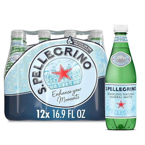 S.PELLEGRINO SPARKLING NATURAL MINERAL WATER, PLASTIC BOTTLES, 16.9...