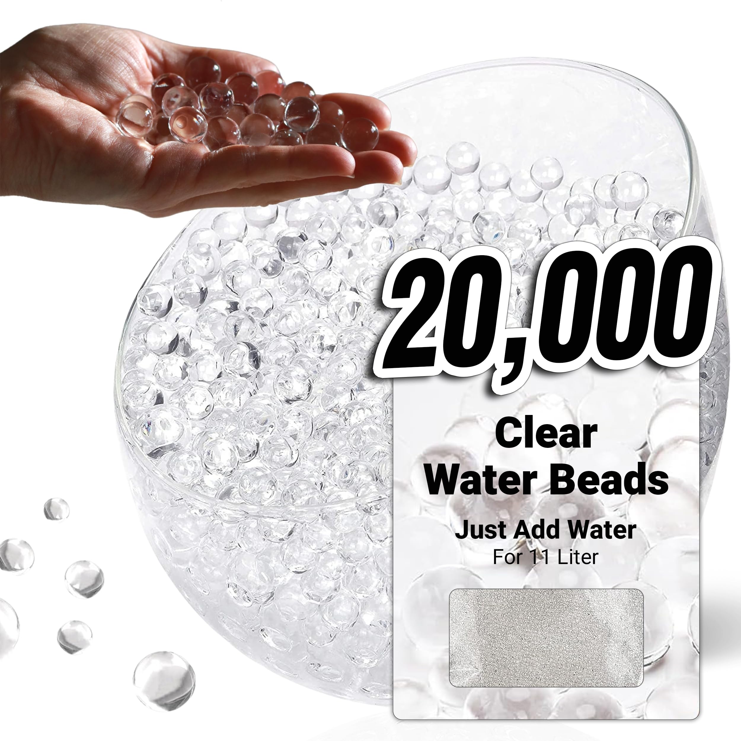 comforder – Water Beads, Water Balls, Decorative Water Beads for Plants, Decorative Gel Balls for Vase Fillers (Clear, 20,000)