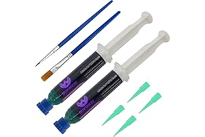 Ouwinway 2-pack UV Solder Mask Ink, UV Curing Solder Mask Ink,UV Solder Mask Ink,UV Curing Green Solder Mask BGA PCB Solder Resist Ink with Arcing Prevention, Prevent Corrosive Arcing