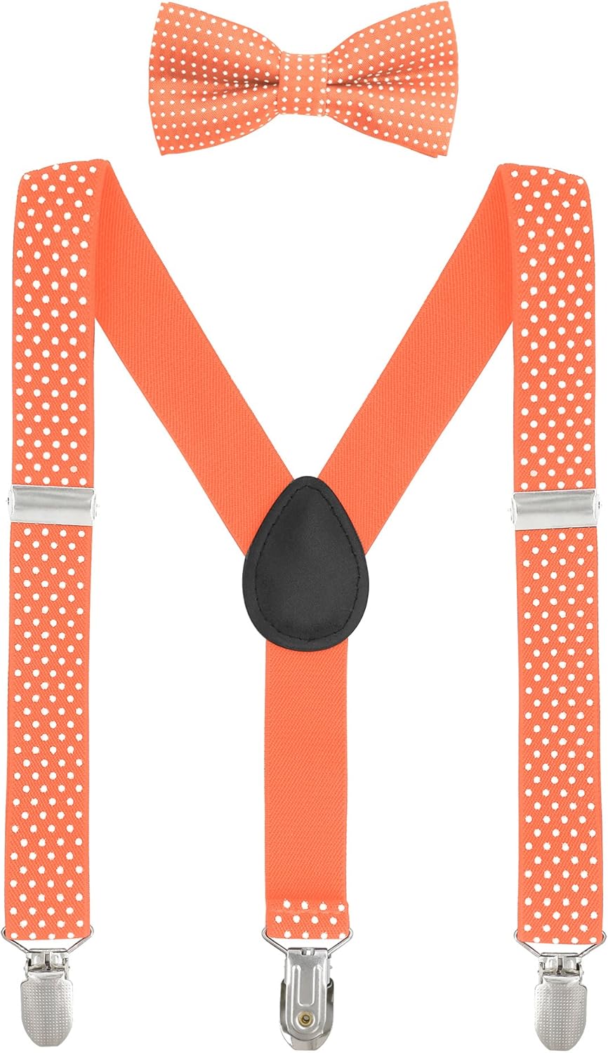 Bretelle E Papillon Per Bambini - Regolabili, Elastiche, Design Pois, Età 1-6 Anni - Foto 12