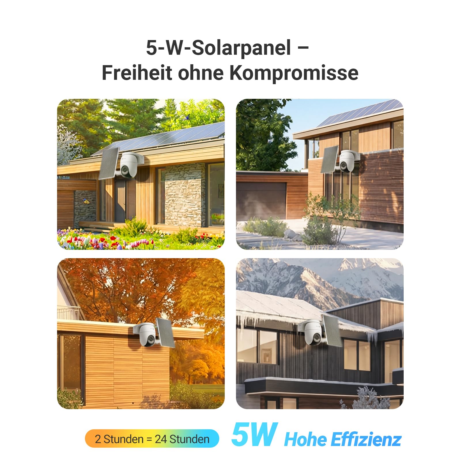 EZVIZ 6MP PTZ Überwachungskamera Aussen Akku, Kabellose WLAN-Außenkamera, 360° Überwachung, Farbnachtsicht, KI Personen- und Fahrzeugerkennung, 2-Wege-Audio, CB8 Lite 6MP + 5W Solarpanel 6