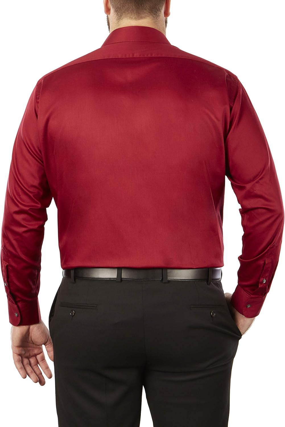 Van Heusen Men's BIG FIT Dress Shirts Lux Sateen Stretch Solid (Big and Tall): Clothing