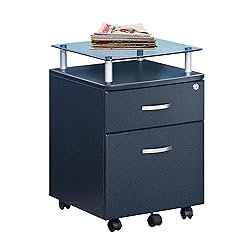Techni Mobili Rolling File Cabinet with Glass