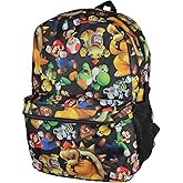 Bioworld Super Mario Bros. Backpack All Over Character Print 16" Bag