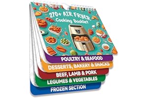 WENEASKER 270+ Foods Air Fryer Cooking Guide Magnetic, Air Fryer Cheat Sheet Magnets Cooking Guide Booklet, Air Fryer Accessories for Air Fryer Cooking Guide Flip Chart, Air Fryer Temp and Time Chart