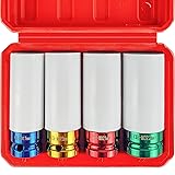 WETT 4Pcs 1/2 Inch Lug Nut Socket Set, Wheel