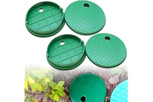LUTQ 4 Pack - Sprinkler Valve Cover for Outside, 5.5" ID 6" OD Irrigation Valve Box Cover, Sprinkler Box Covers for Protection of Irrigation Systems, Green