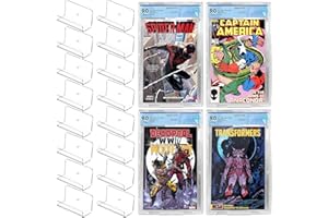 16Pcs Clear Floating Comic Book Display Shelves,Clear Floating Shelves for Displaying Comic Books with Expansion Screws,Comic
