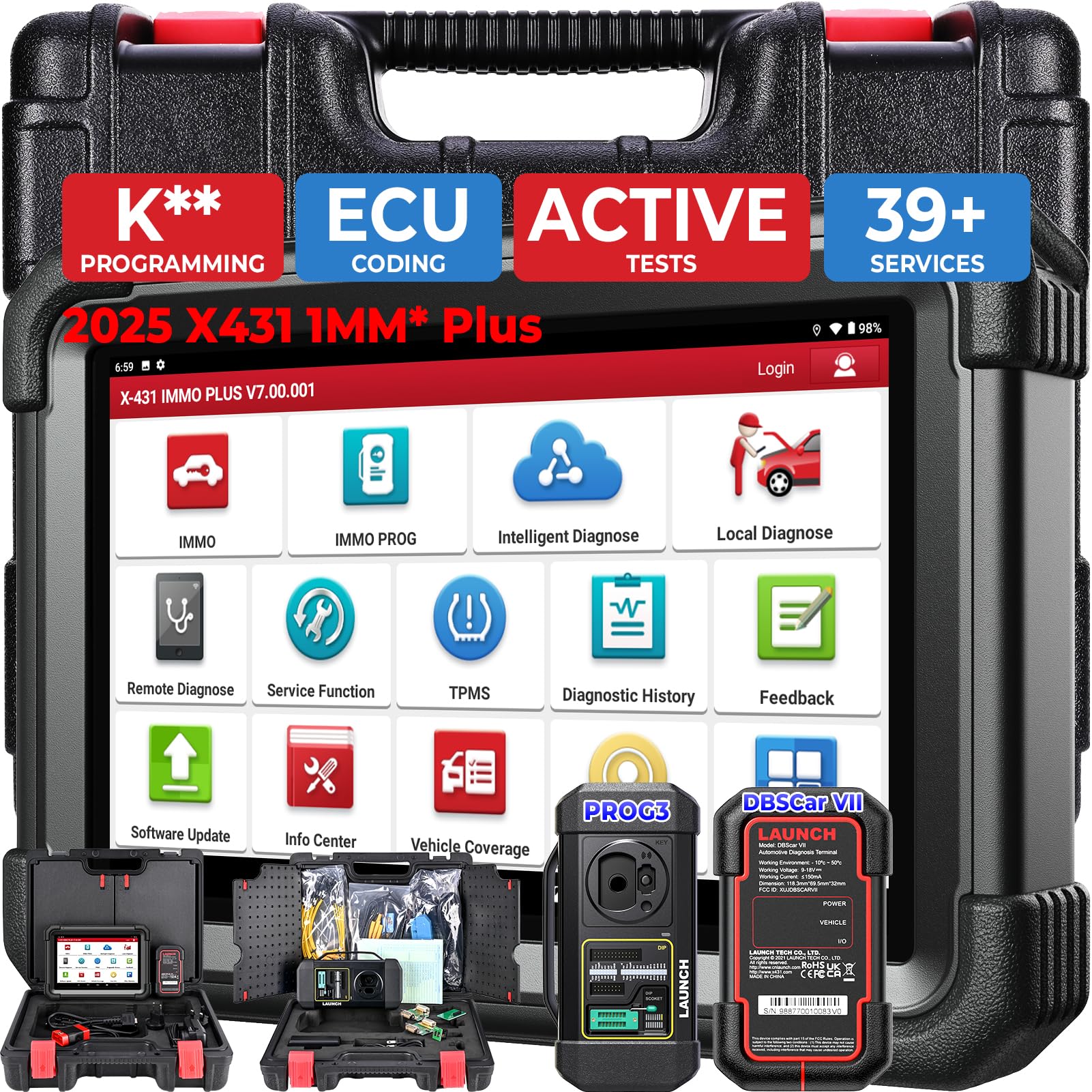 Photo 1 of LAUNCH Scanner X431 1MM* Plus Car Programmer Tool with X-PROG3 (Valued $800), Engine/Gearbox ECU Cl**é, All-In-One Diagnostic Tool, ECU Coding as X431 PAD, 39+ Services, All-System Scan, 2-Year Update