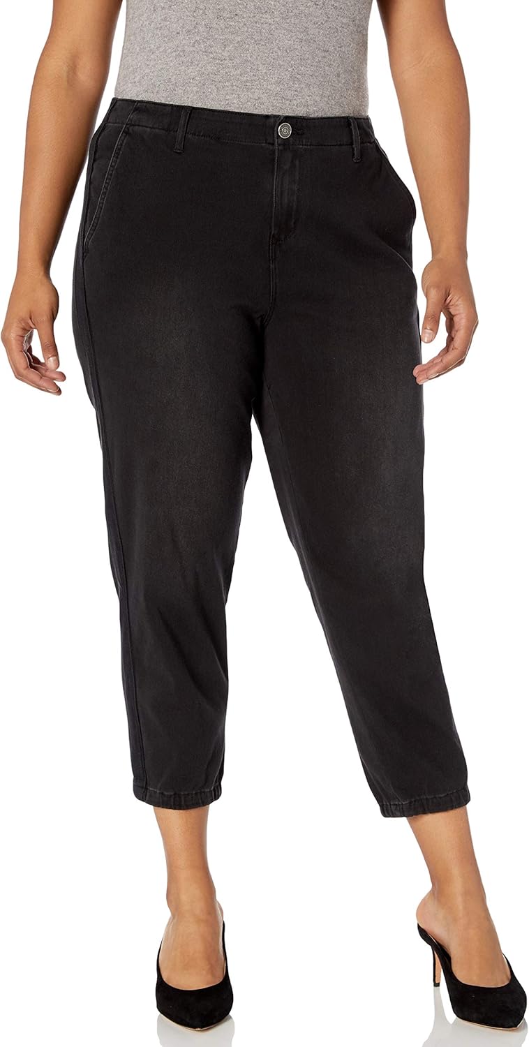 denim utility joggers womens