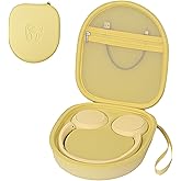 PERFCAZE Headphone Case for Sony WH-CH520 JBL Tune Live 670NC Wireless Headphones, Hard EVA On- Ear Headphone Protective Case with Mesh Pocket Storage Cable(Yellow)