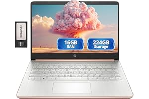 HP Stream 14" HD BrightView Laptop, Intel Celeron N4120, 16GB RAM, 224GB Storage(64GB eMMC+160GB Docking Station Set), Intel 